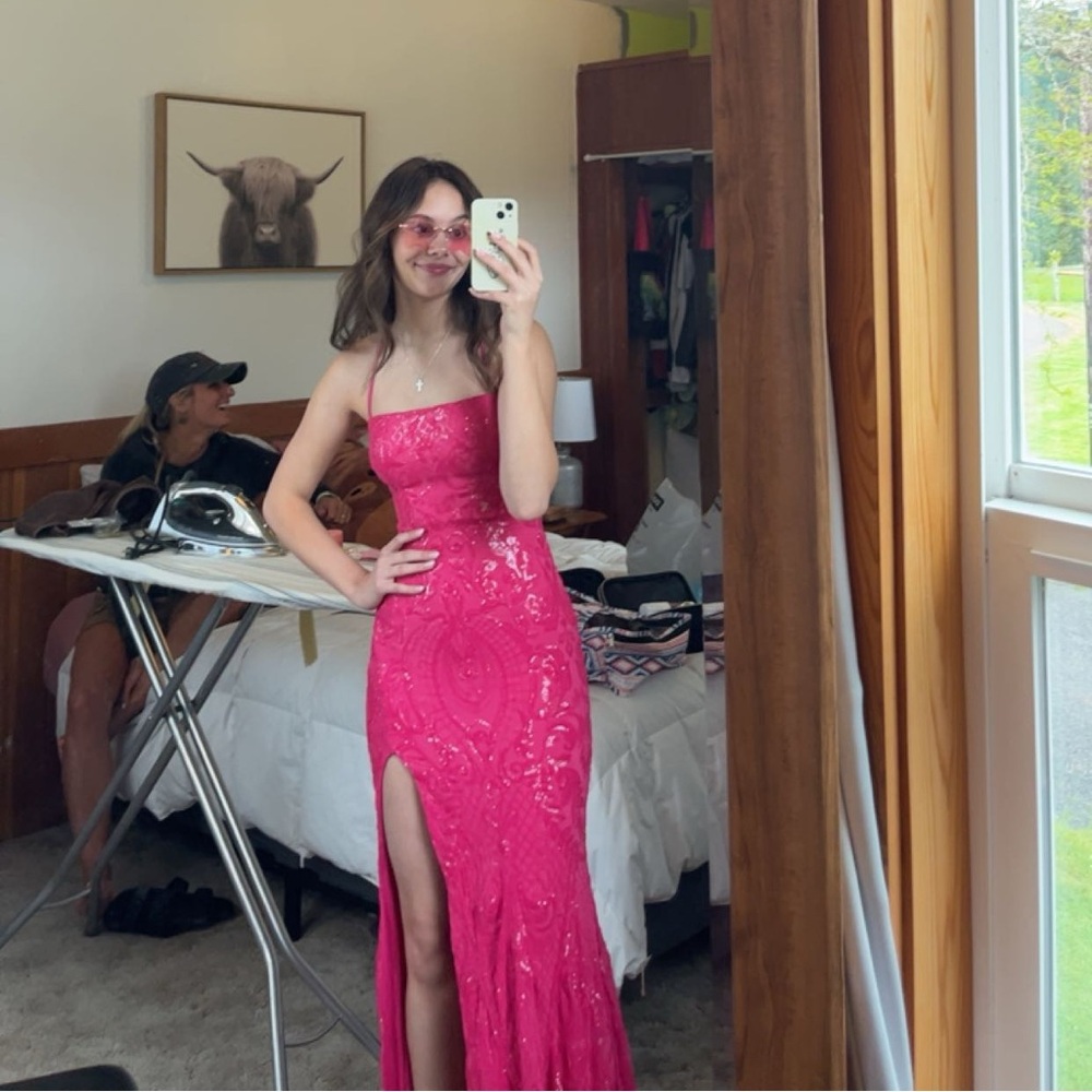 Pink Sequined Prom dress